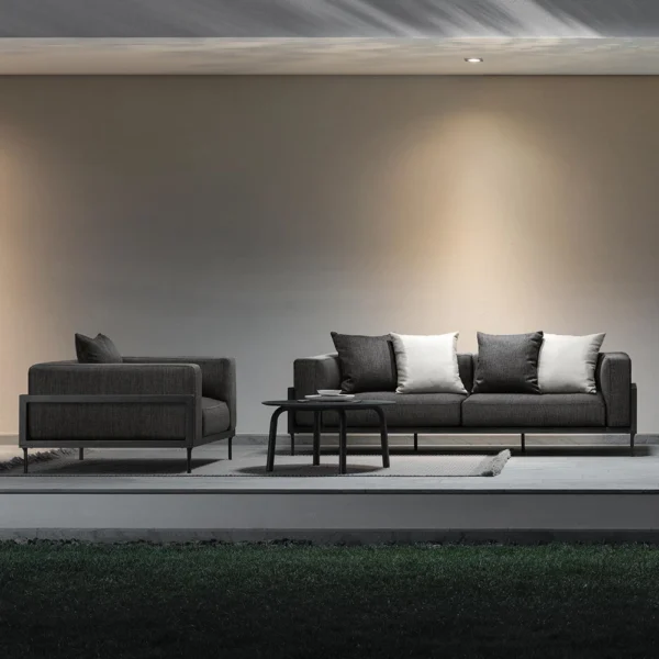 CleoSoft//Alu Three-seater Sofa - Image 3