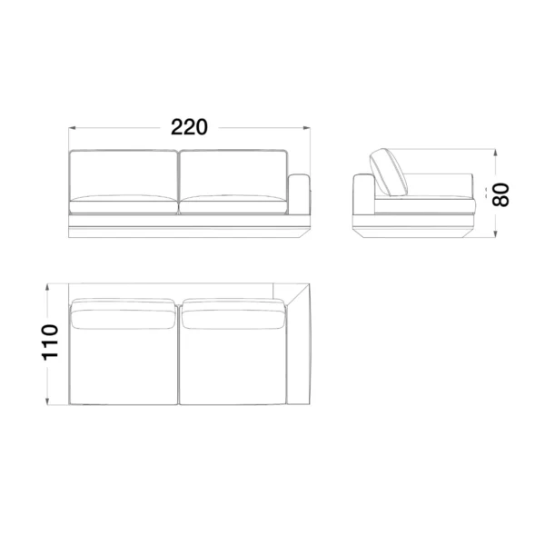 Dragonfly 3 Seater 1 Armrest - Image 7