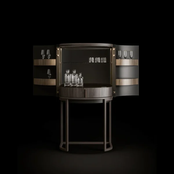 Dragonfly Curved Bar Cabinet - Image 3