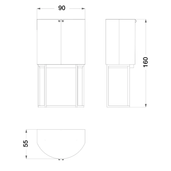 Dragonfly Curved Bar Cabinet - Image 5