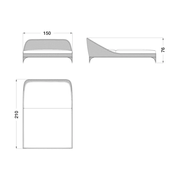 Outdoor Double Sunbed - Image 3
