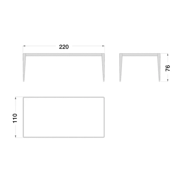 Outdoor Rectangular Dining Table - Image 4