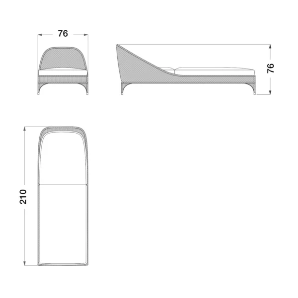 Outdoor Single Sunbed - Image 3