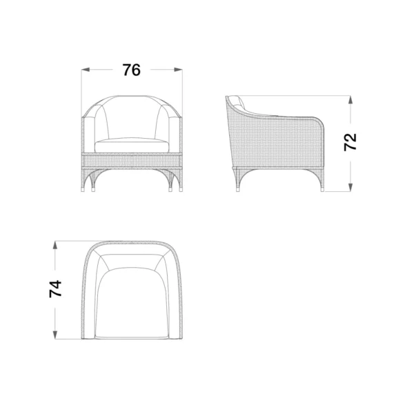 Outdoor Small Armchair - Image 4