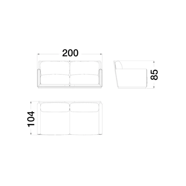 Sesto Senso 2 Seater Sofa - Image 3