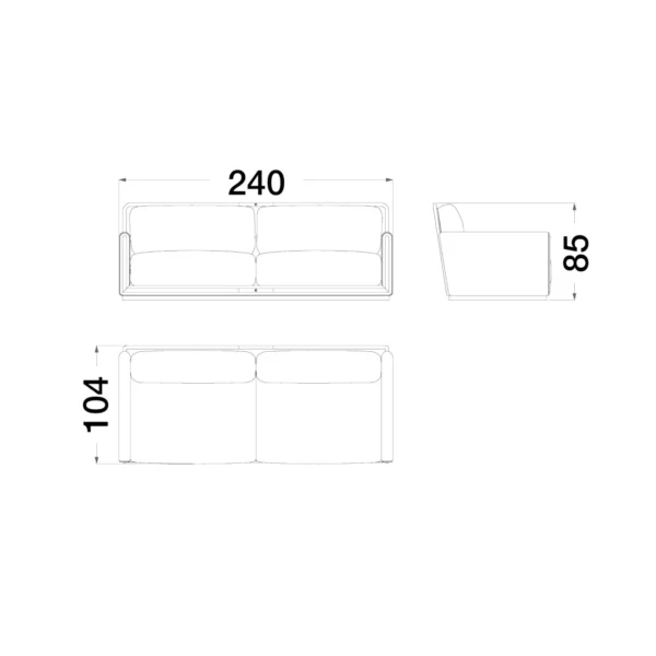 Sesto Senso 3 Seater Sofa Standard - Image 3