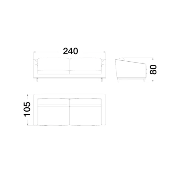Sesto Senso 3 Seater Sofa Standard - Image 3