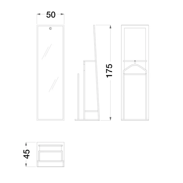 Sesto Senso Freestanding Valet Mirror - Image 3