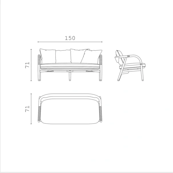 Shapes Outdoor Jiselle Love Seat - Image 3