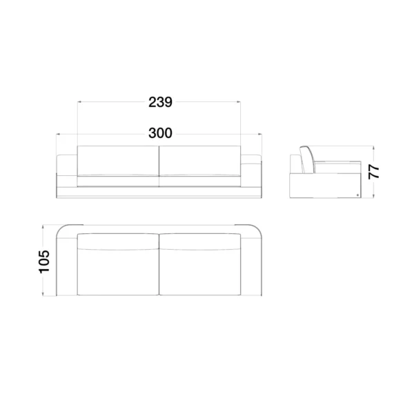 Starlight 3 Seater Sofa Big Arms - Image 2