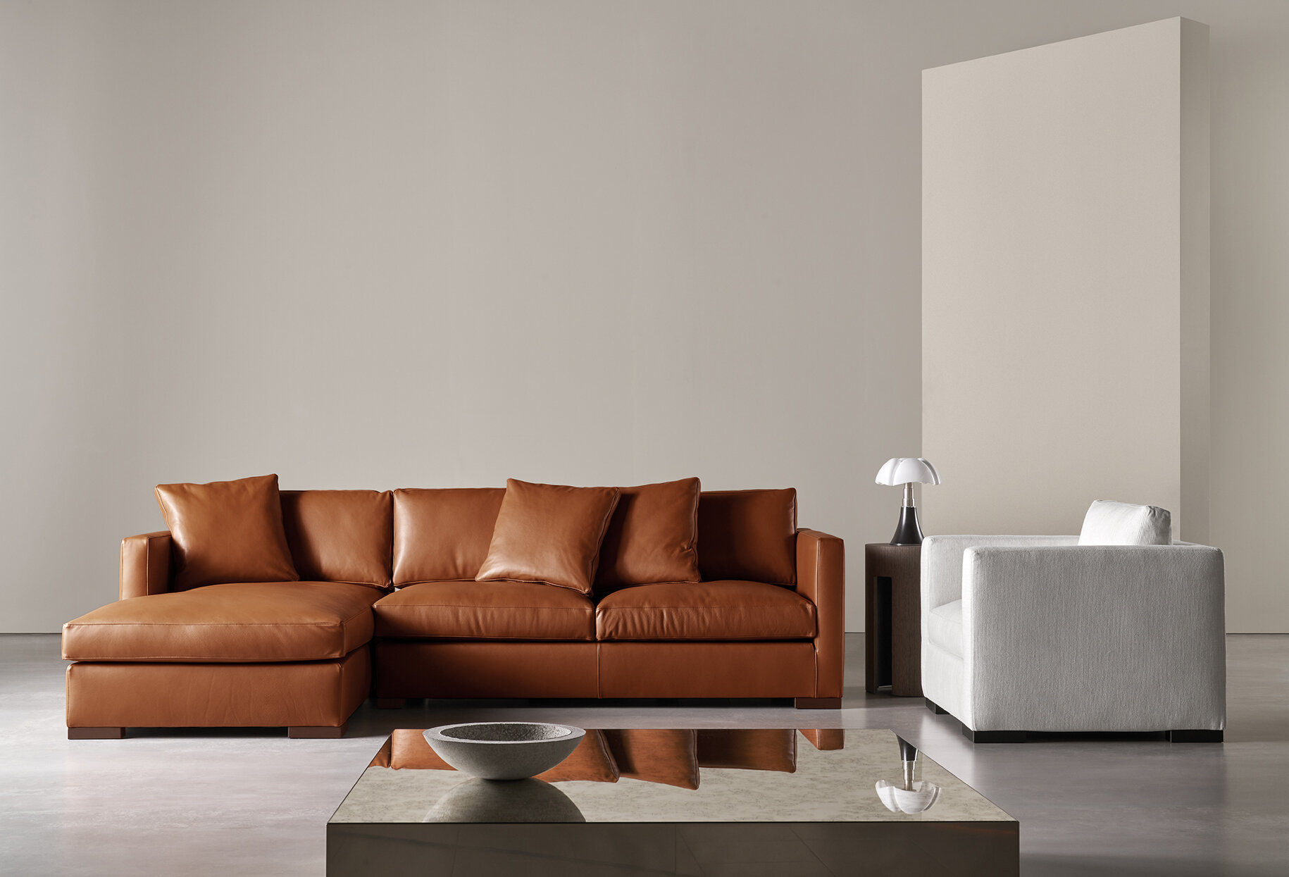 camel leather sofa