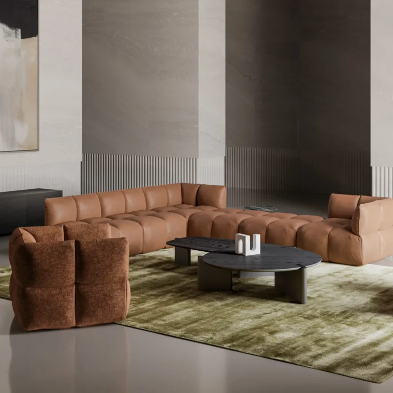 tufted leather sofa